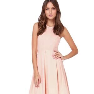 PrettyLittleThing peach skater dress, NEW Size 8 open back sleeveless dress